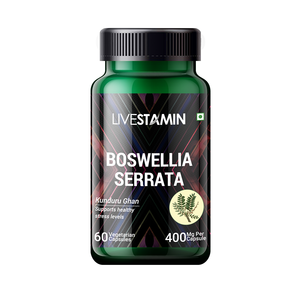 Livestamin Boswellia serrata Extract (Boswellic acid >65%) Joint Supplement, 400 mg - 60 Vegetarian Capsules