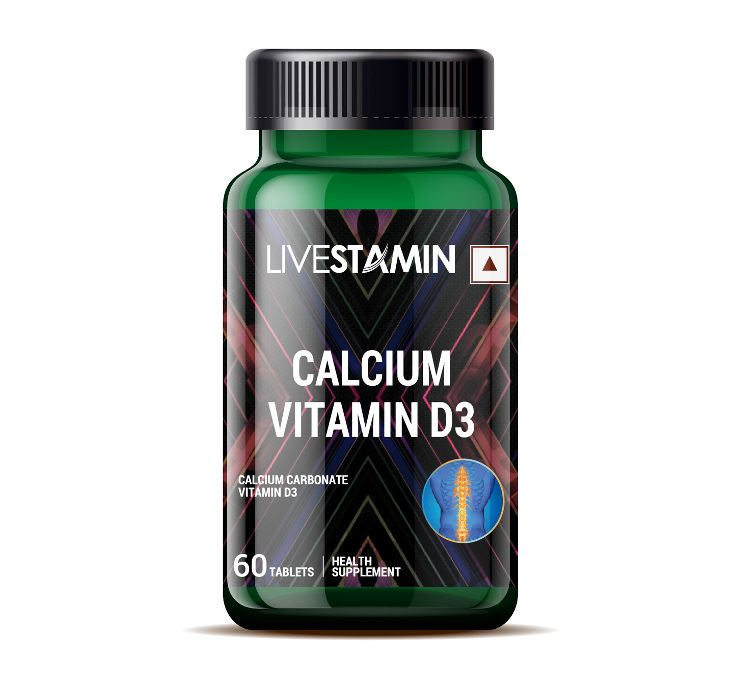 LIVESTAMIN CALCIUM WITH VITAMIN D3 SUPPLEMENT- 60 TABLETS