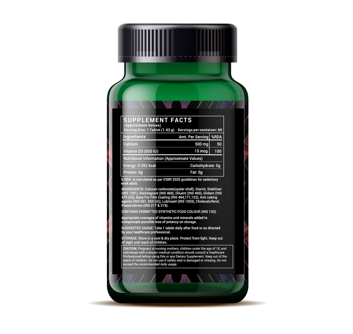 LIVESTAMIN CALCIUM WITH VITAMIN D3 SUPPLEMENT- 60 TABLETS