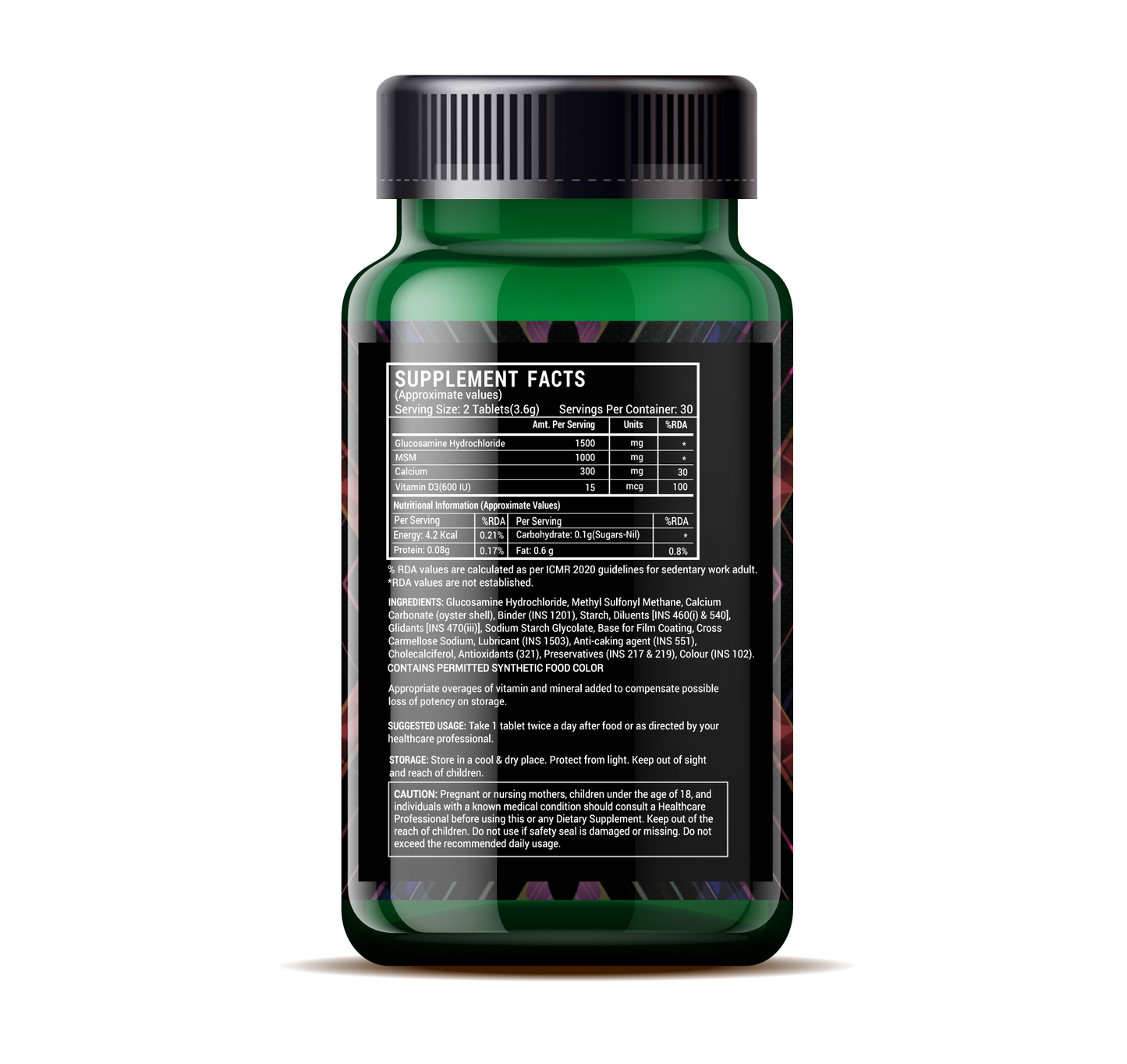 LIVESTAMIN GLUCOSAMINE MSM CALCIUM VITAMIN D3 SUPPLEMENT (60 TABLETS)