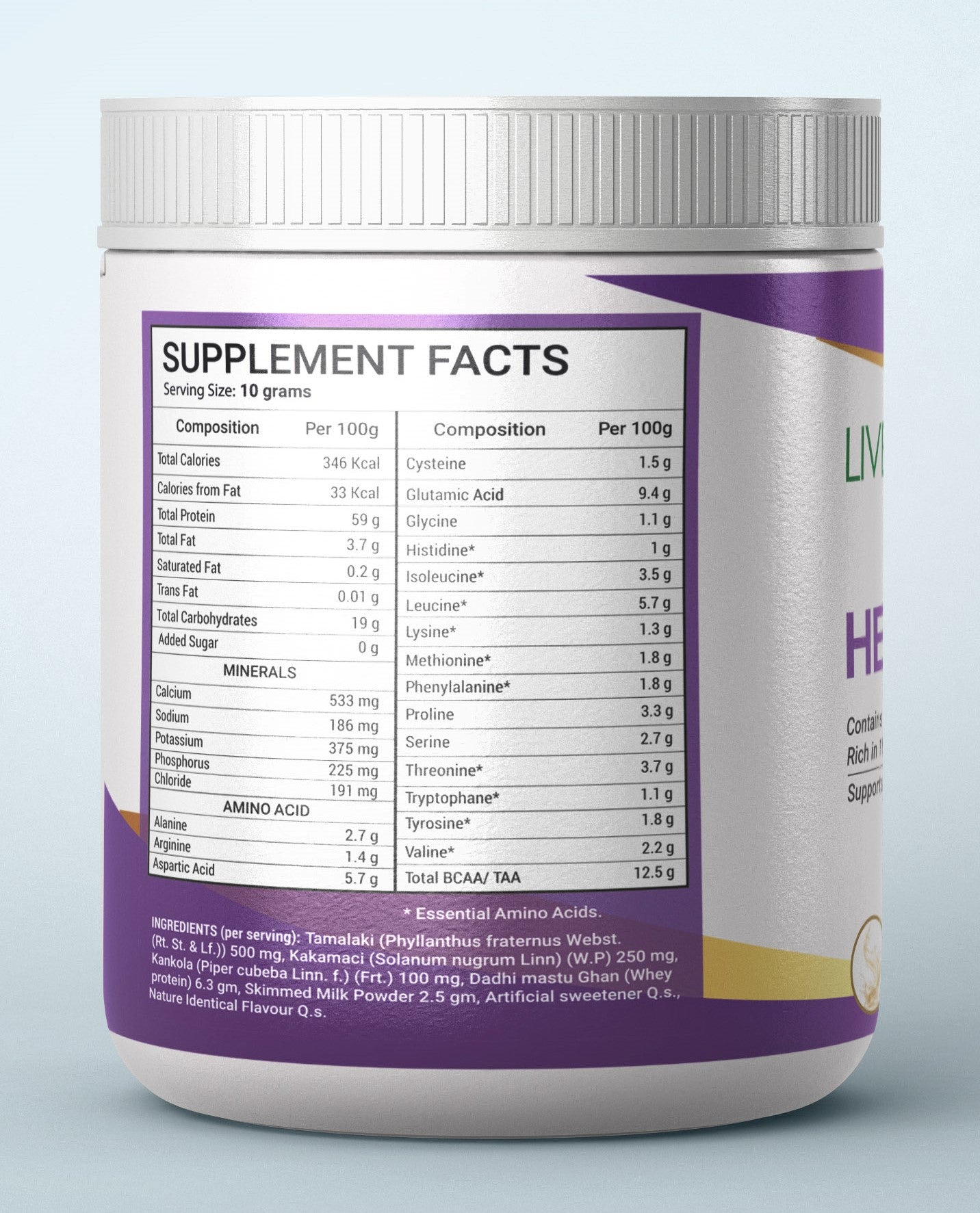 Livestamin Hepstamin Protein Powder for Liver Support & Care – 300 Grams (Vanilla)