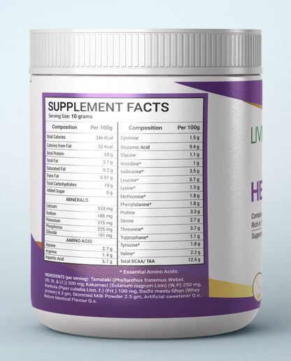 Livestamin Hepstamin Protein Powder for Liver Support & Care – 300 Grams (Vanilla)