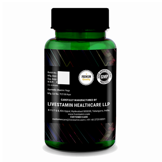 Livestamin Tribulus Terrestris Extract Supplement (Saponins >40%), 1000 mg per Serving - 60 Vegetarian Capsules