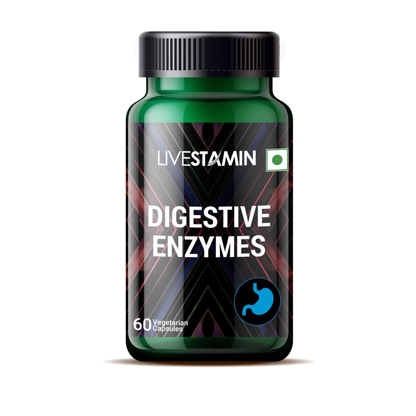 Livestamin Digestive Enzymes Supplement for Healthy Digestion – 60 Vegetarian Capsules