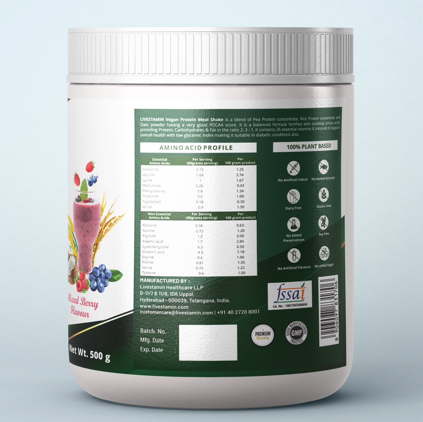 Livestamin Vegan  Protein Meal Shake 500 Grams