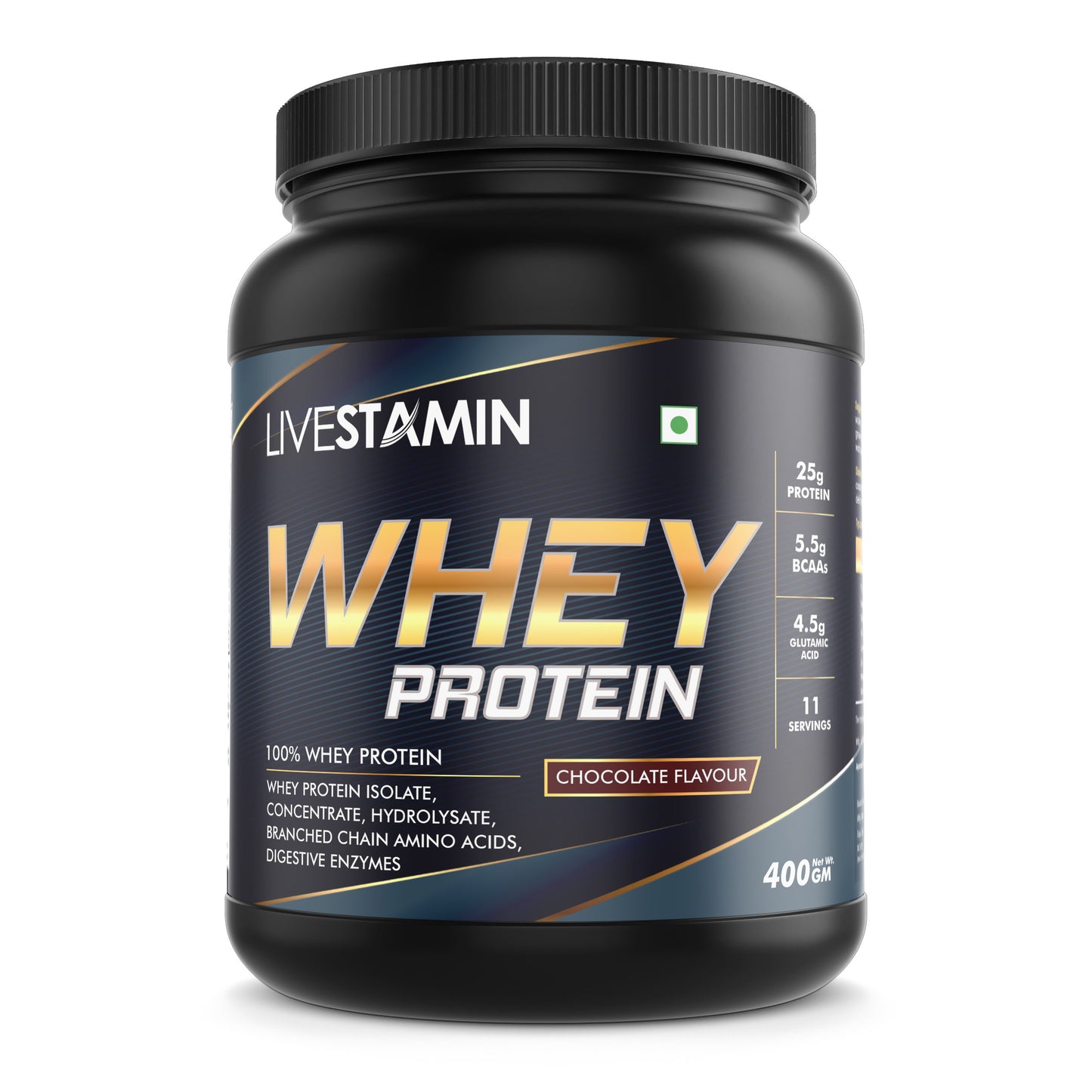 Livestamin Whey Protein Powder 400 grams, Bodybuilding Supplement