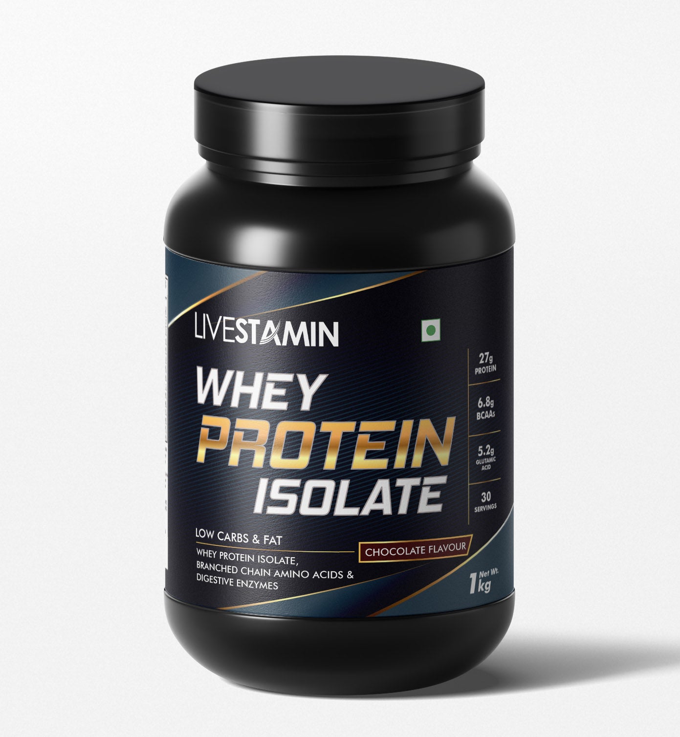 Livestamin 100% Isolate Whey Protein Powder Supplement – 1 kg