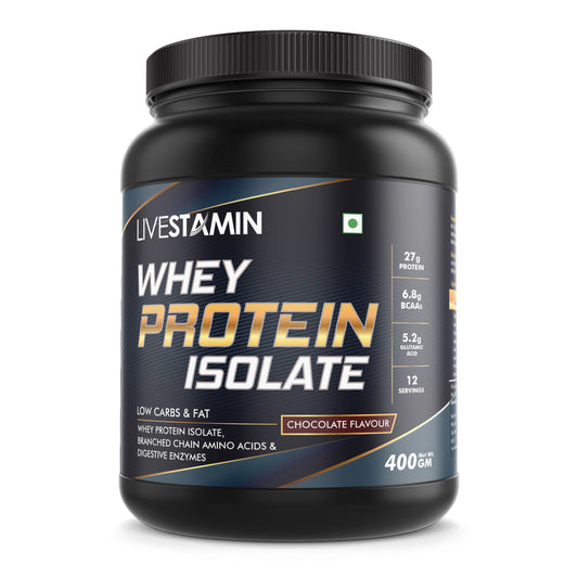 Livestamin 100% Isolate Whey Protein Powder Supplement - 400 grams