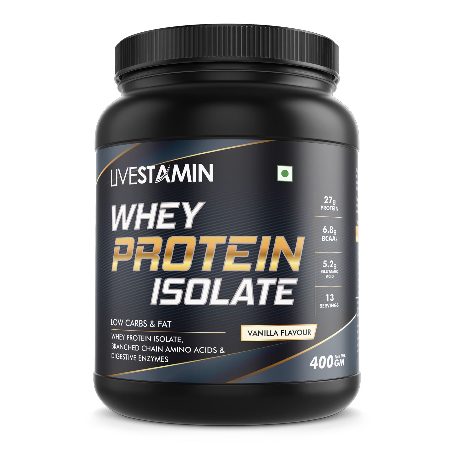 Livestamin 100% Isolate Whey Protein Powder Supplement - 400 grams