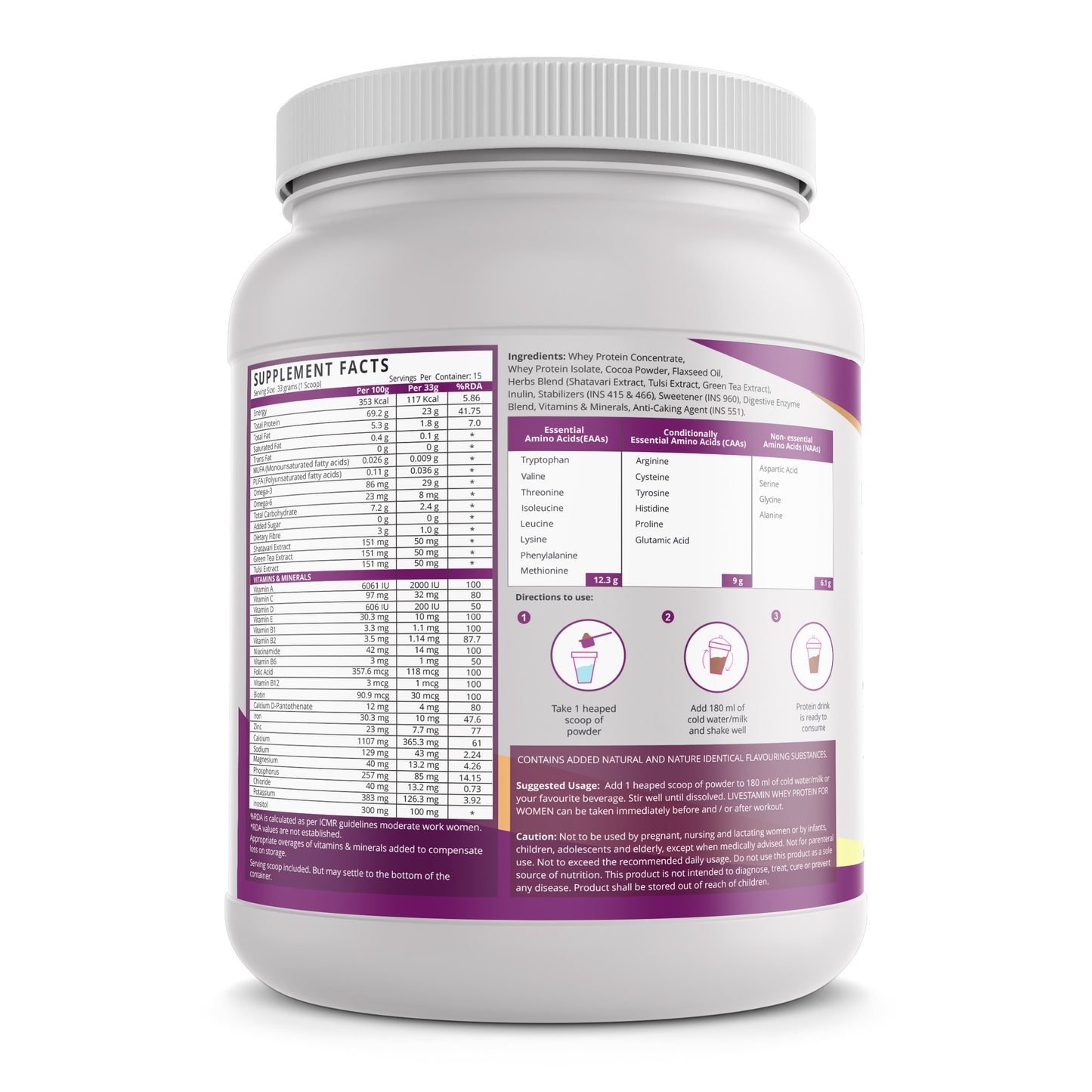 Livestamin Whey Protein For Women 500 Grams