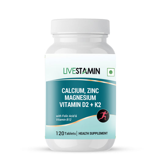 Livestamin Calcium Magnesium Zinc Vitamin D Tablets | 120 tablets