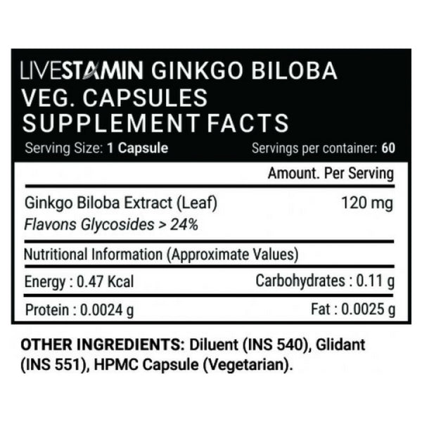 ginkgo biloba supplement facts - Nutracart