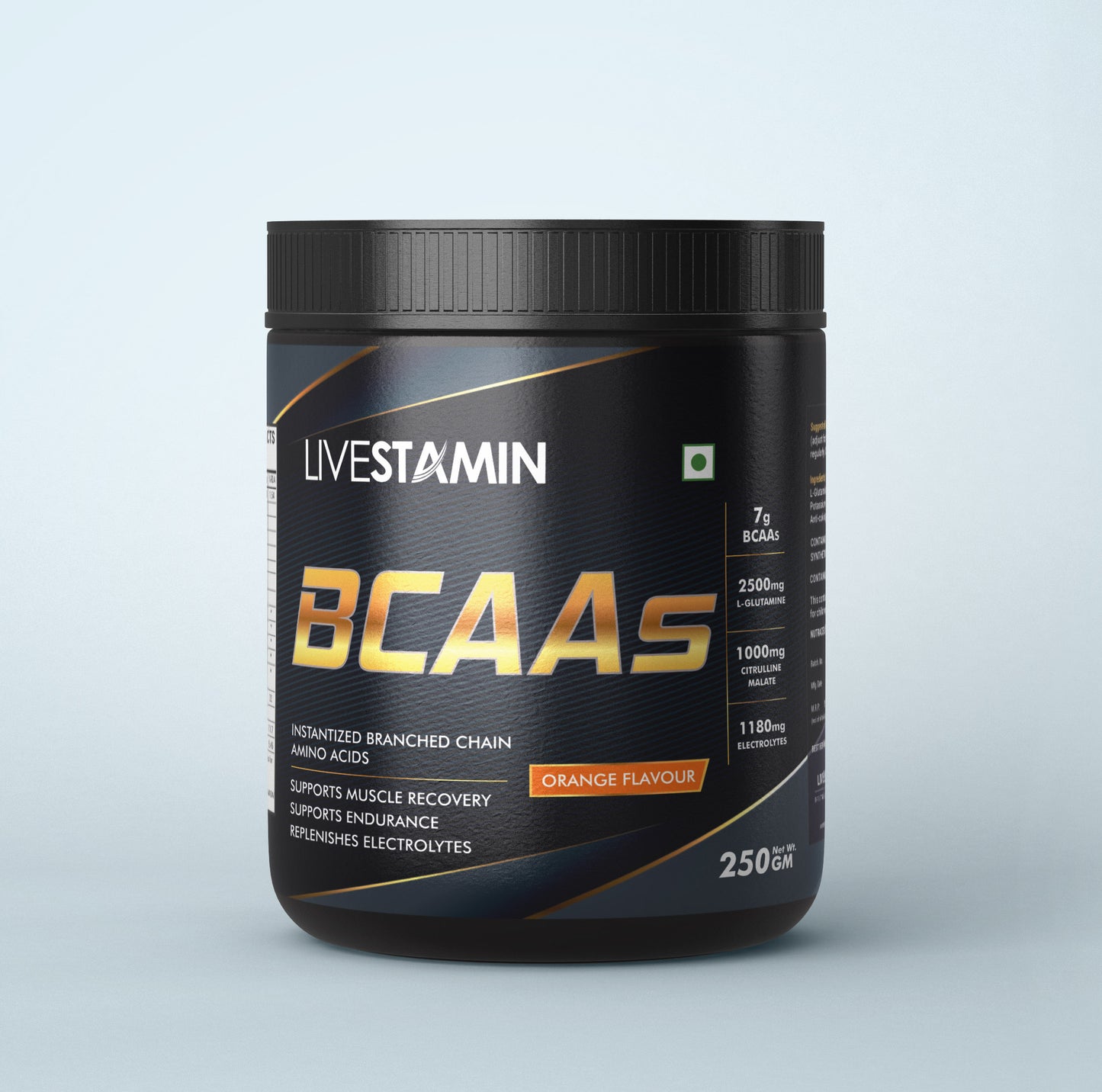 Livestamin BCAA Branched Chain Amino Acids 7000 mg With Glutamine, Citrulline Malate Nutrition Energy Supplement - 250 Grams
