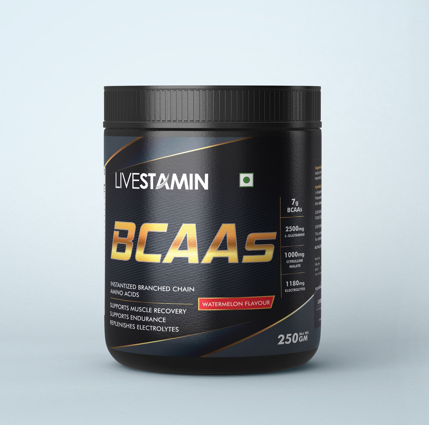 Livestamin BCAA Branched Chain Amino Acids 7000 mg With Glutamine, Citrulline Malate Nutrition Energy Supplement - 250 Grams