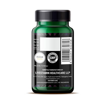 Livestamin Bhringraja Extract (500mg) Supplement, 60 Vegetarian Capsules
