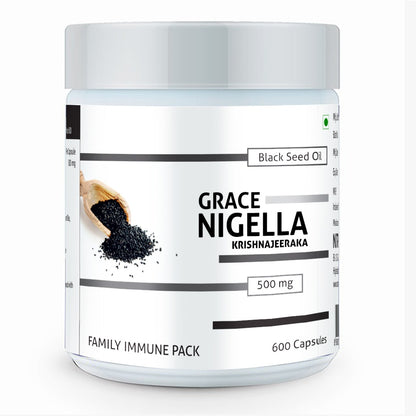 Grace Nigella - Black Seed Oil 500mg 600 Veg Capsules Family Pack
