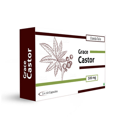 Grace Castor - Castor Oil 500mg Veg Capsules