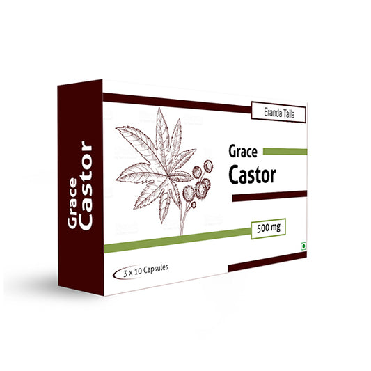 Grace Castor - Castor Oil 500mg Veg Capsules