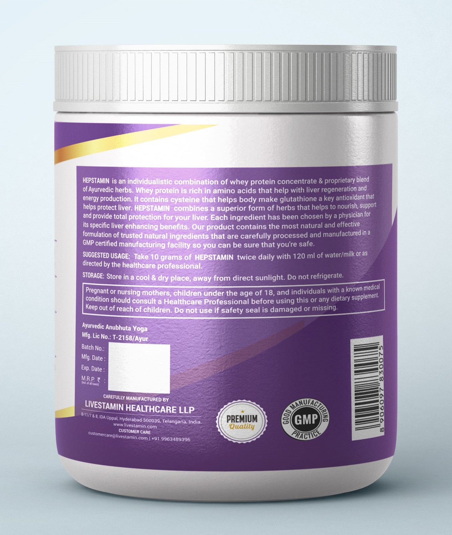 Livestamin Hepstamin Protein Powder for Liver Support & Care – 300 Grams (Vanilla)