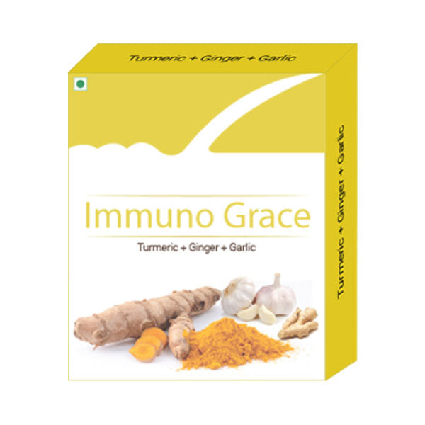 Immuno Grace - Turmeric Oil + Vitamin E  + Garlic Oil + Ginger Oil 500mg 30 Veg Capsules