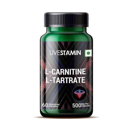 Livestamin L-Carnitine L-Tartrate (500 mg) Supplement, 60 Vegetarian Capsules