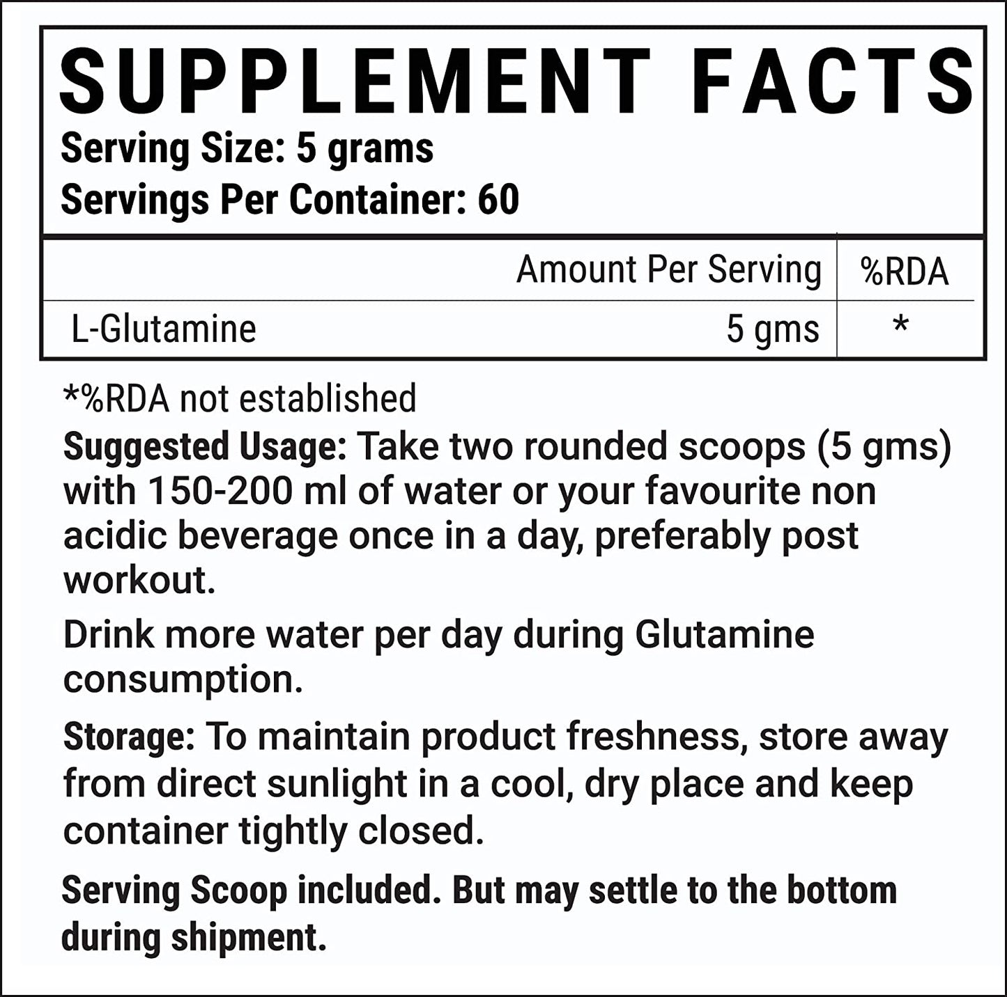 Livestamin Micronized L Glutamine Powder Supplement - 300 grams (Unflavoured, 60 Servings)