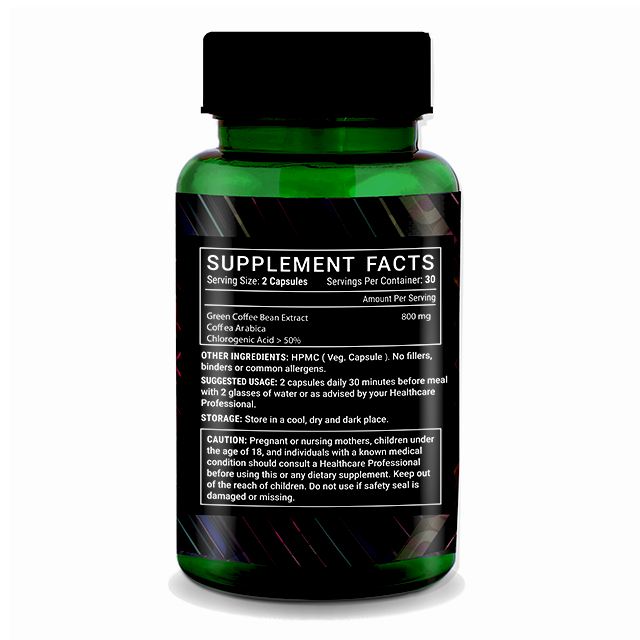 Livestamin Green Coffee Bean Extract 800 mg Supplement Facts - NutraCart