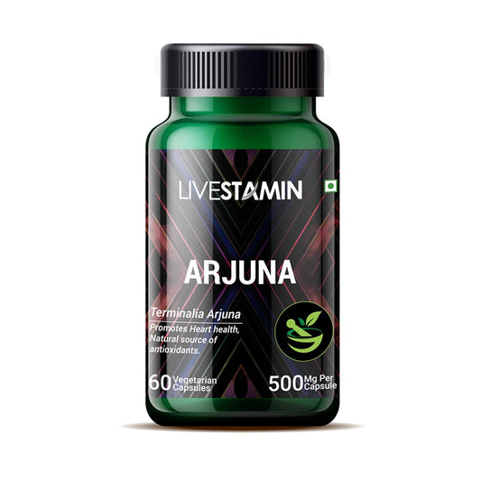 Livestamin Arjuna Extract Supplement 500 mg - 60 Vegetarian Capsules