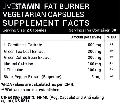 Livestamin Fat Burner 60 Veg Capsules