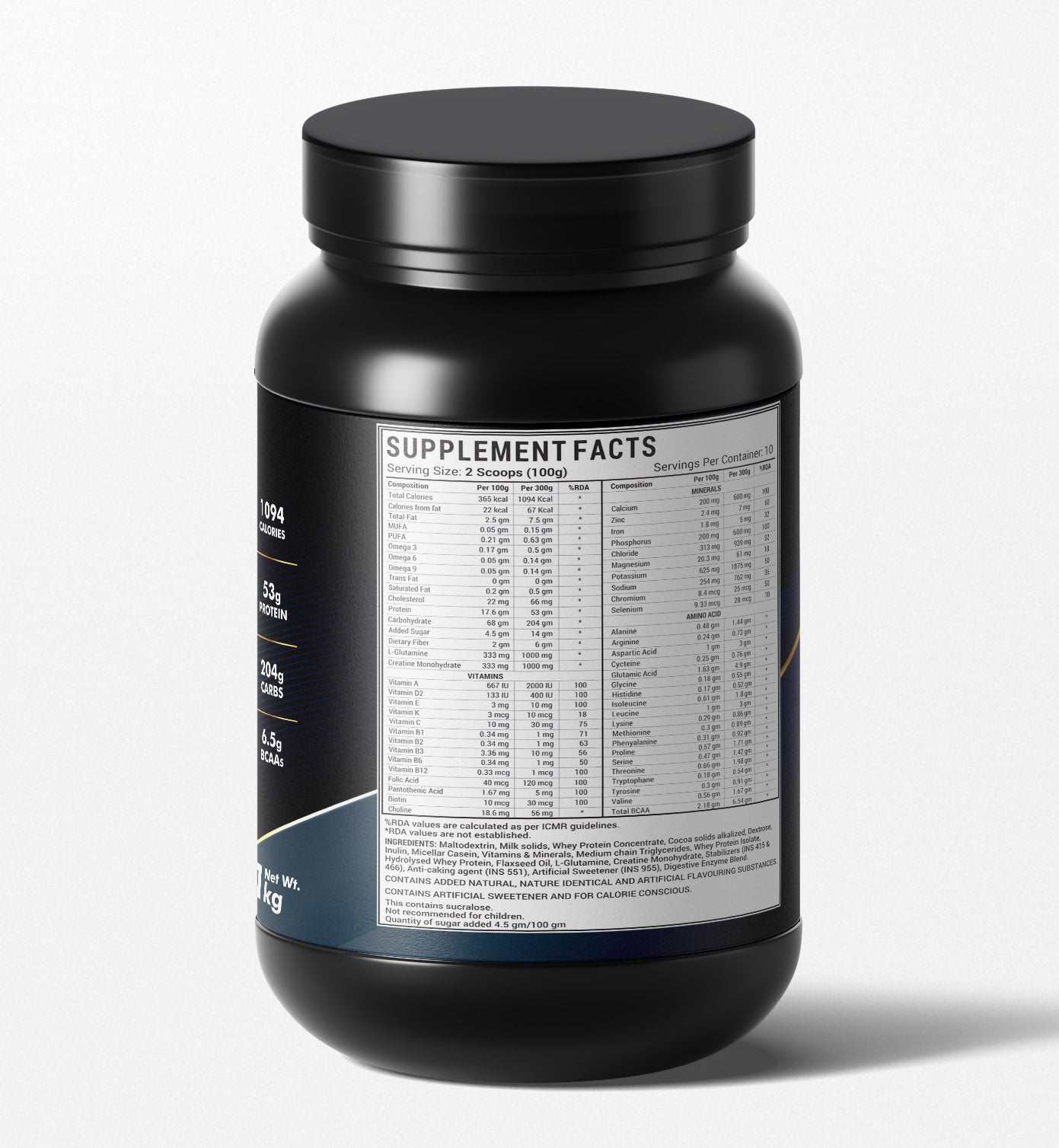 Livestamin Muscle Mass Gainer Body Building Protein Powder Supplement - 1 kg