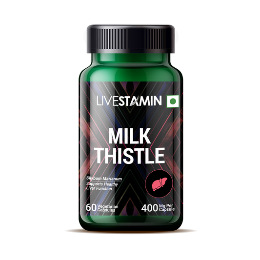 Livestamin Milk Thistle (80% Silymarin) 400mg, 60 Vegetarian Capsules