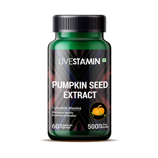 Livestamin Pumpkin Seed Extract Supplement 500 mg - 60 Vegetarian Capsules