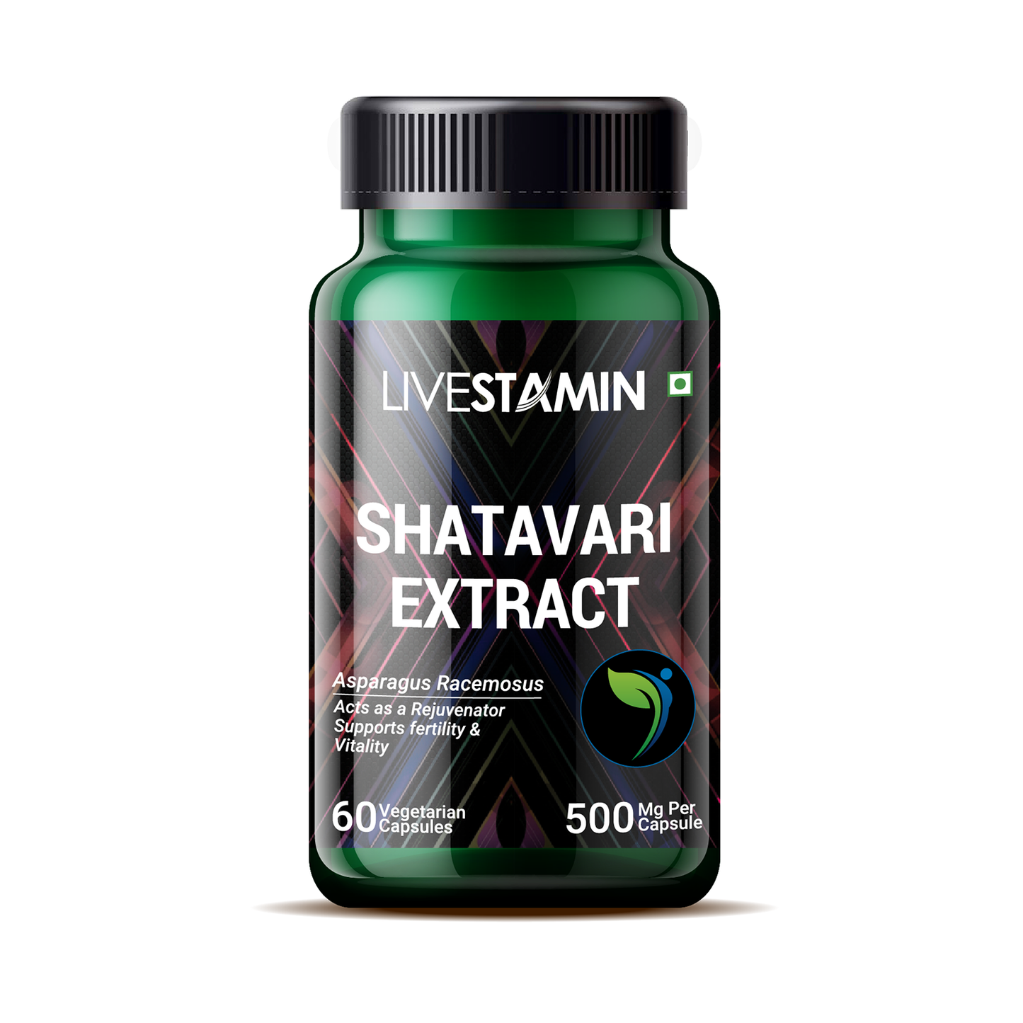 Livestamin Shatavari (Saponins > 20%) Extract, 500 mg - 60 Vegetarian Capsules