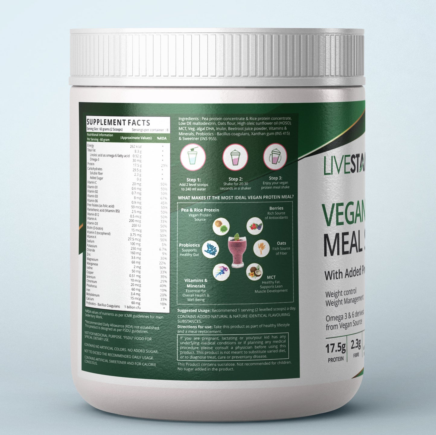 Livestamin Vegan  Protein Meal Shake 500 Grams