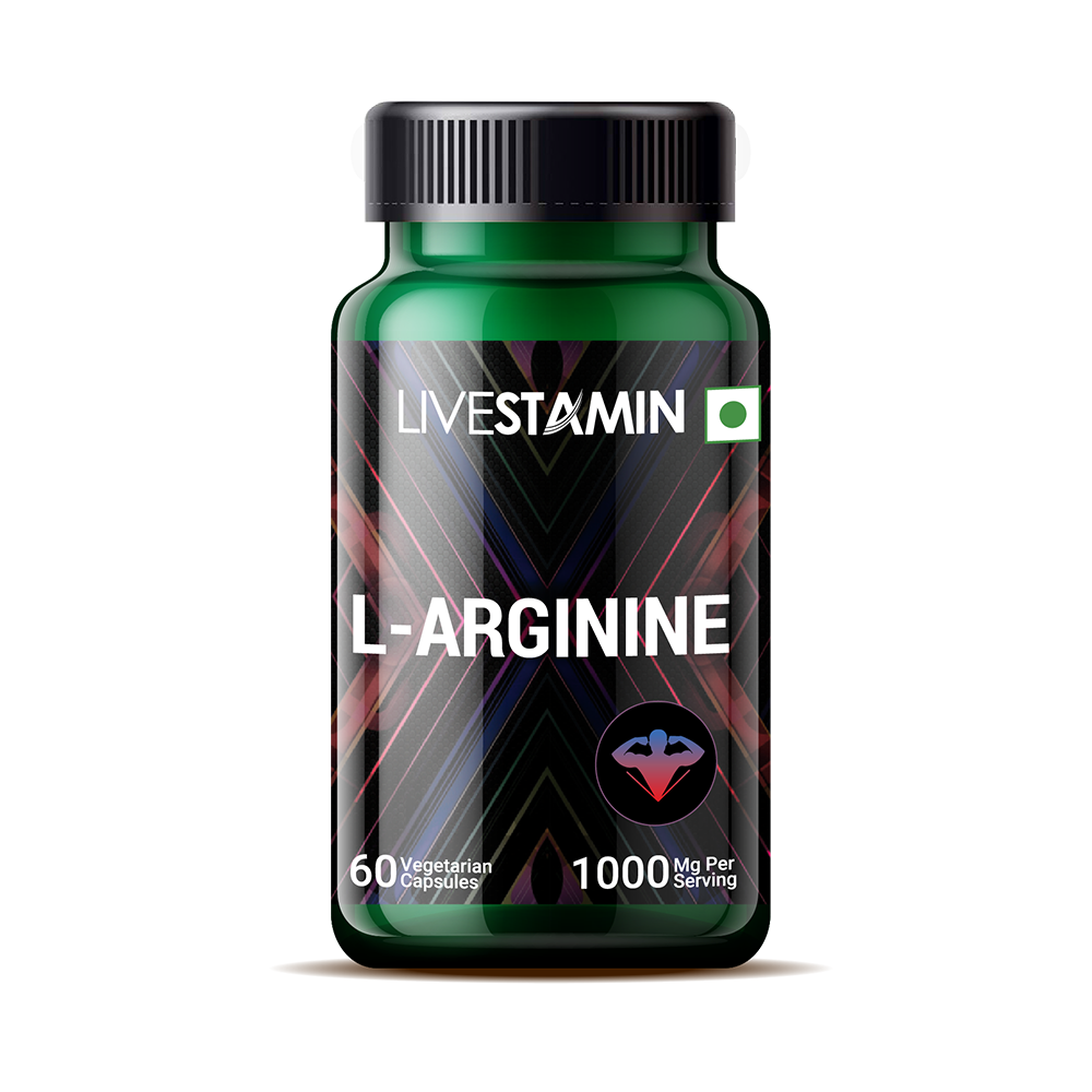Livestamin L Arginine (1000 mg) Serving Supplement, 60 Vegetarian Capsules