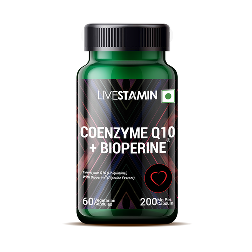 Livestamin Co-Enzyme Q10 200mg Bioperine Anti-oxidant Supplement - 60 Vegeterian Capsules