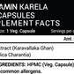 Livestamin Karela Bitter Gourd Extract Supplement, 500mg (60 Veg. Capsules)