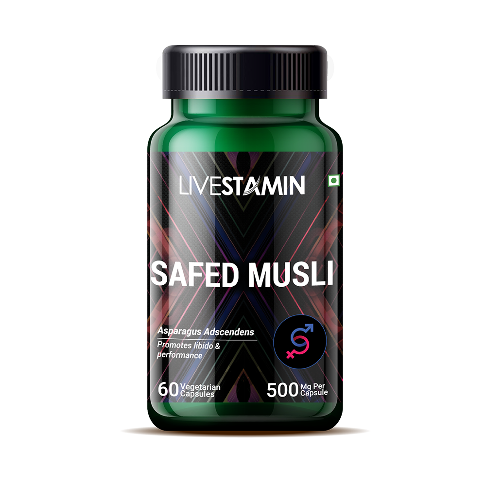 best women's health supplements - Livestamin Safed Musli Extract Vegetarian Capsules - NutraCart