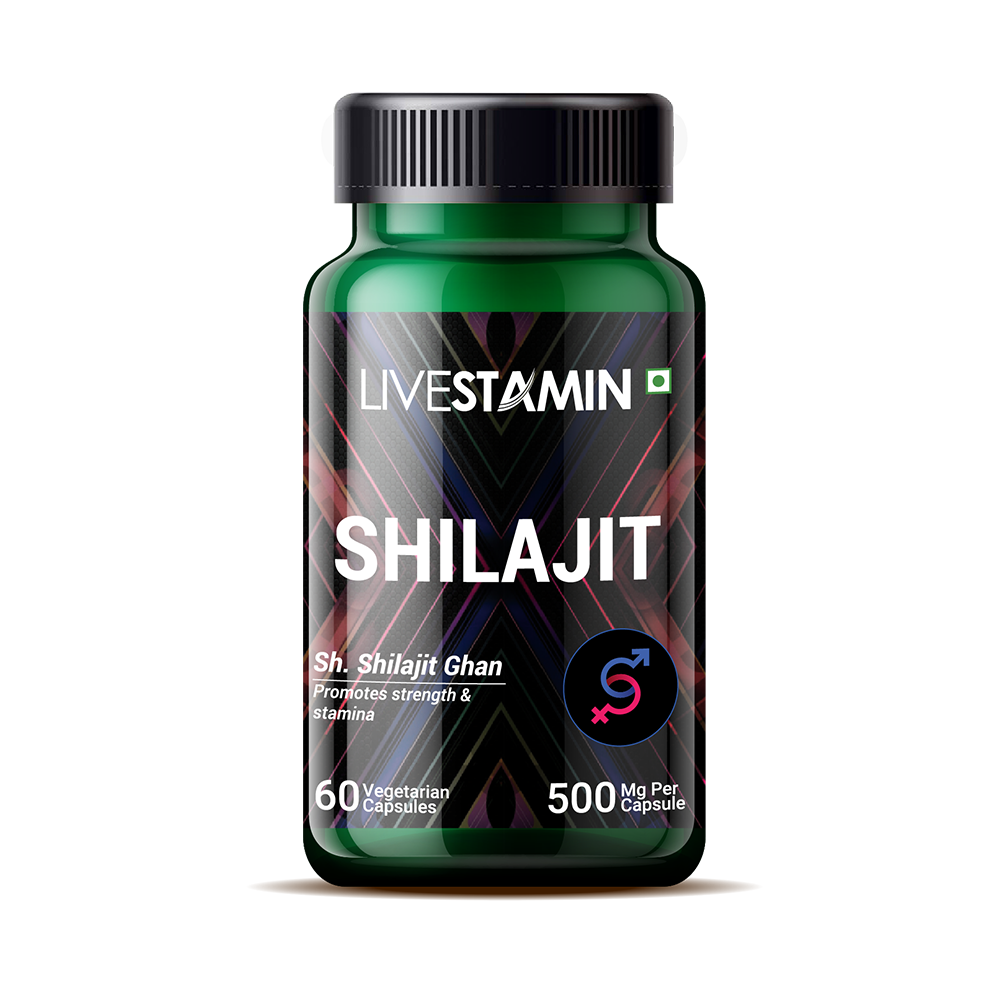 Livestamin Shilajit Extract, 500 mg - 60 Vegetarian Capsules For Stamina and Vitality