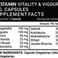 Livestamin Vitality and Vigour Supplement Facts - NutraCart